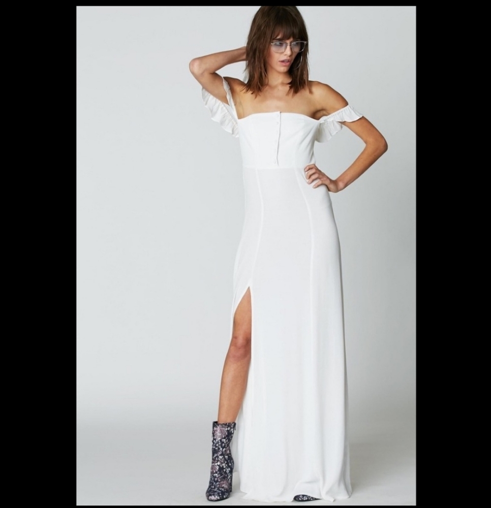 Flynn Skye White "Bardot" maxi dress Size Medium